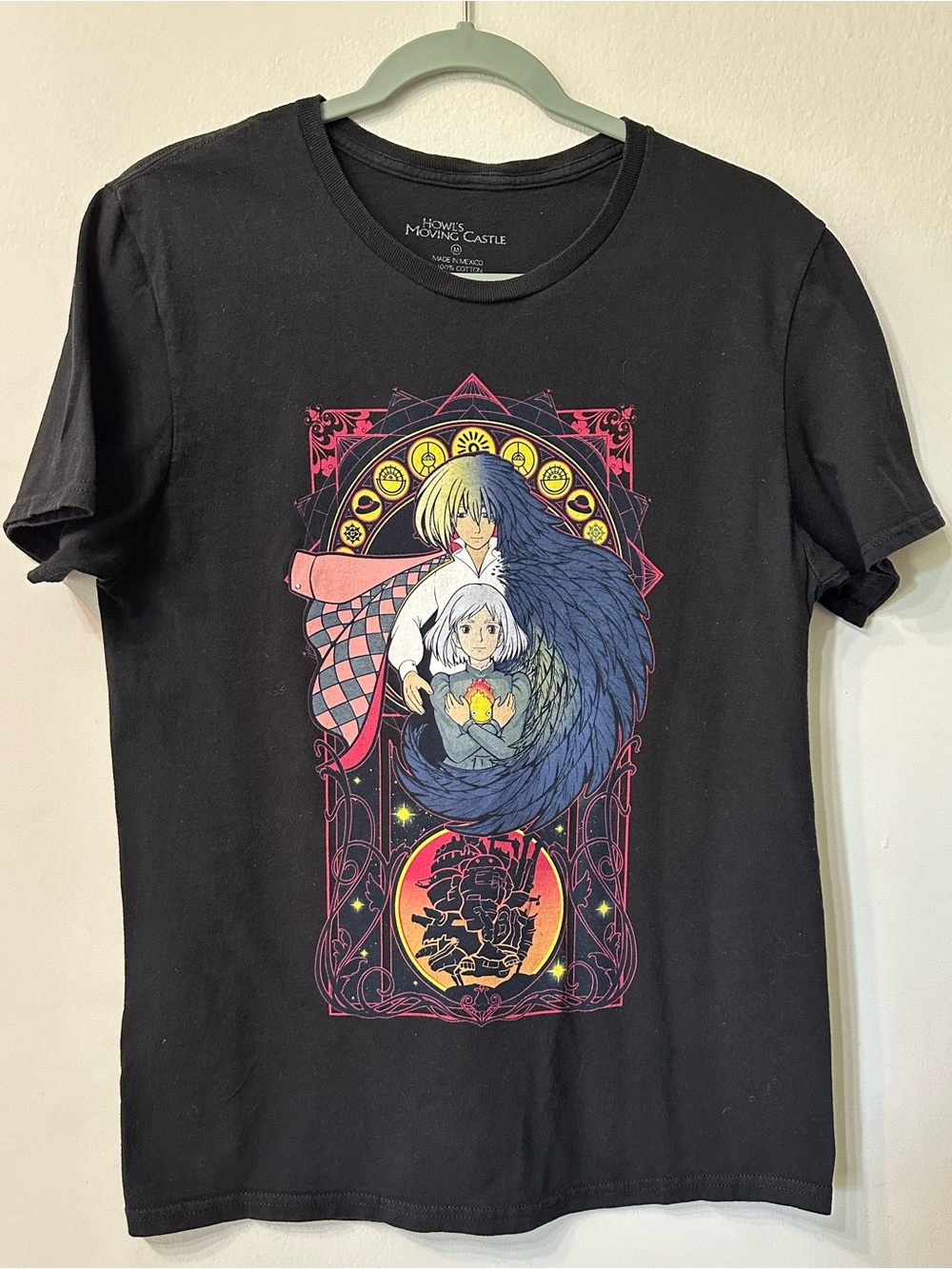 Howl's Moving Castle Black Graphic Tee - Studio Ghibli Inspired
